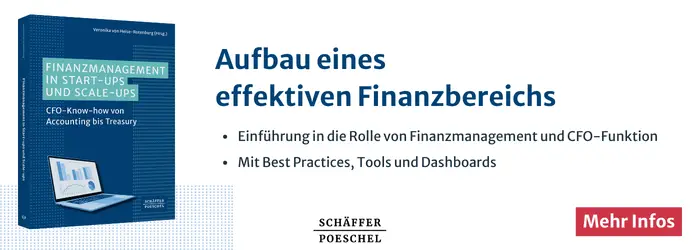 Verlagsbanner zu „Finanzmanagement in Start-ups und Scale-ups“, herausgegeben von Dr. Veronika von Heise-Rotenburg, Schäffer-Poeschel 2026